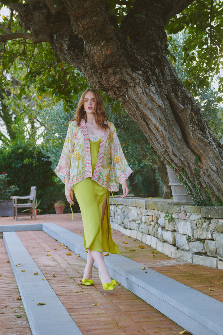 Giant Kantha Lime Kimono