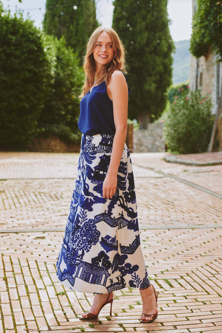 Giant Willow Blue A-line Maxi Skirt