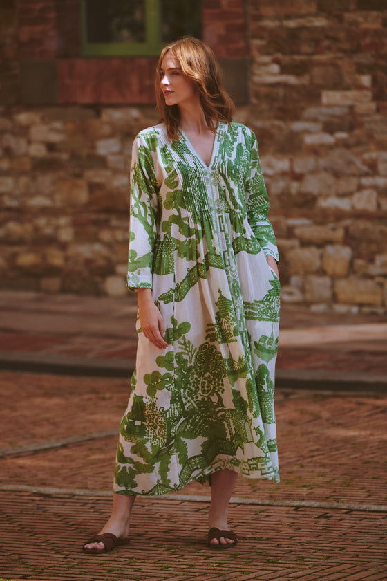 Giant Willow Green Pinch Pleat Dress