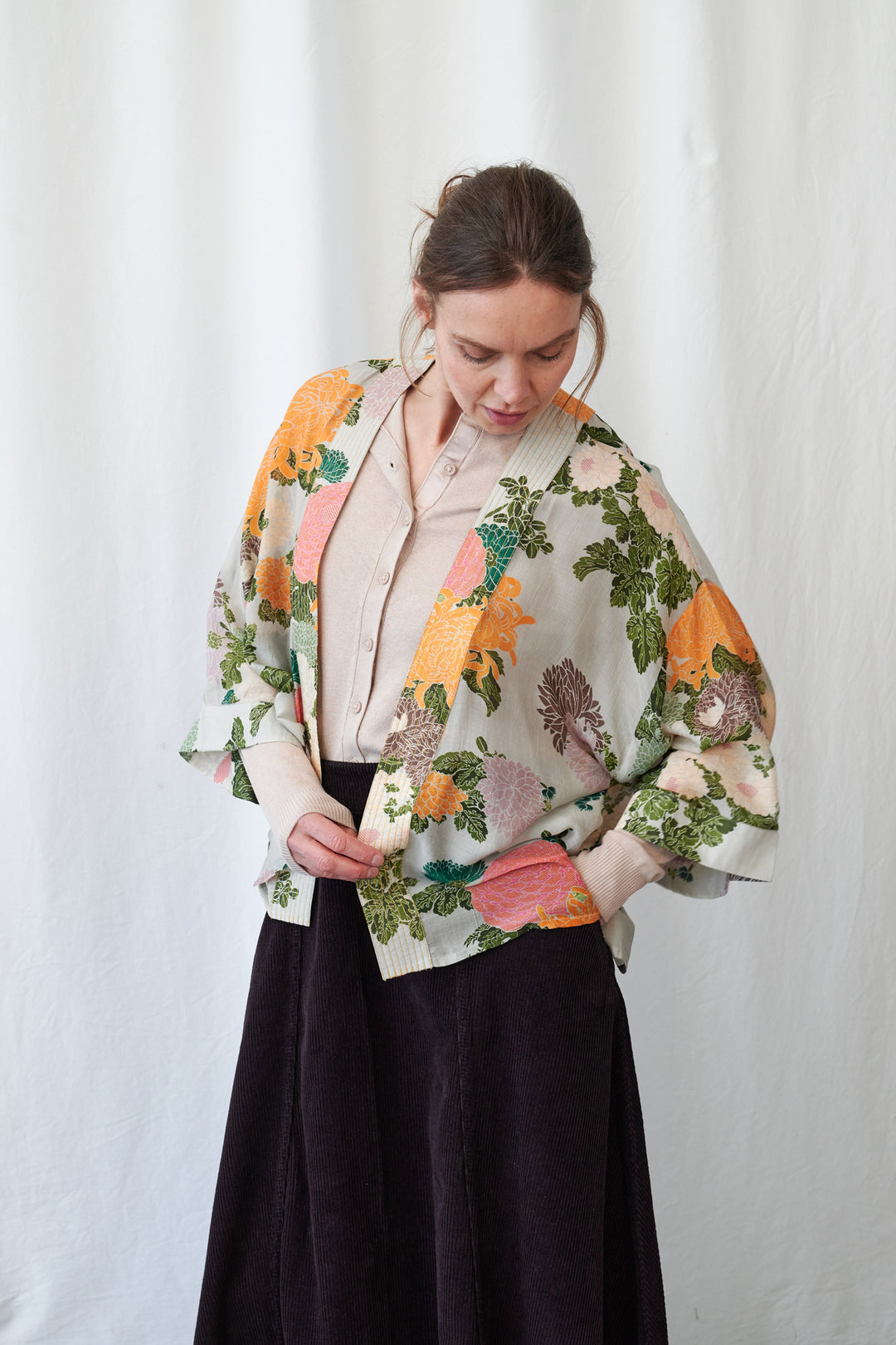 Kimono en mastic Jacquard