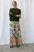 Pantalon palazzo Jacquard couleur mastic