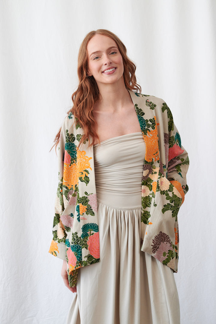 Veste à poches en mastic Jacquard