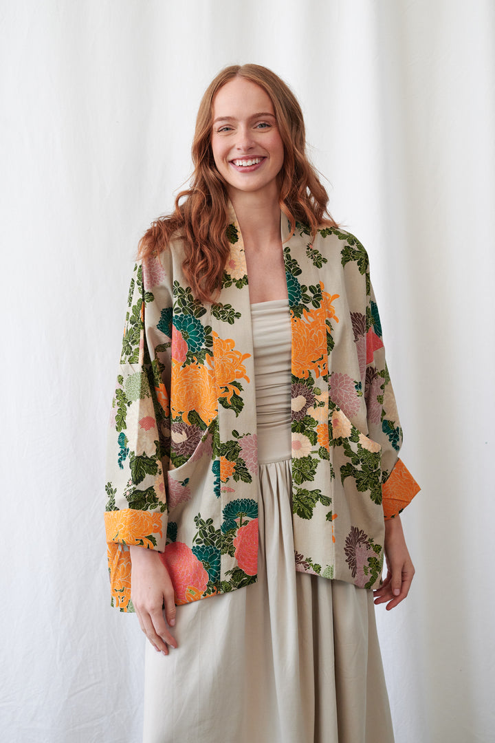 Veste à poches en mastic Jacquard