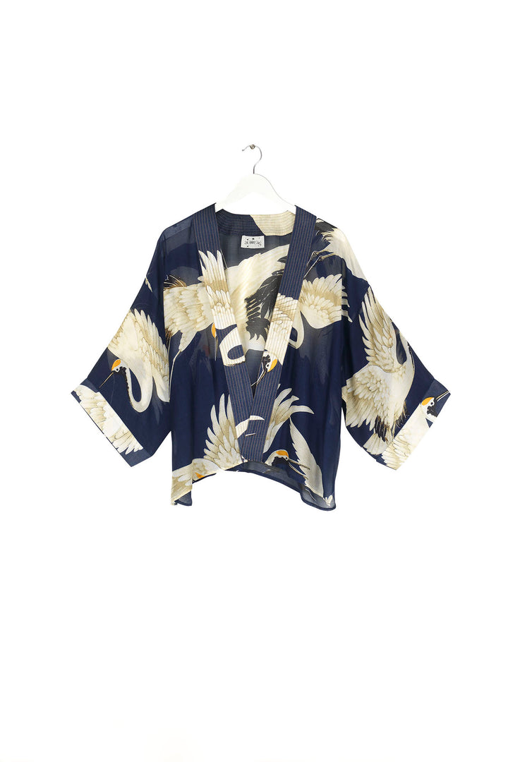 Kimono azul marino de cigüeña