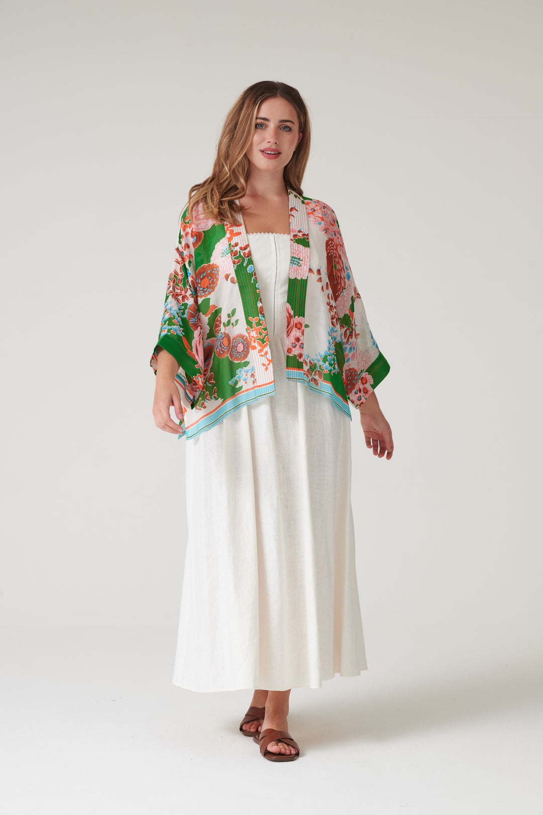 Kitsch Bouquet Green Kimono