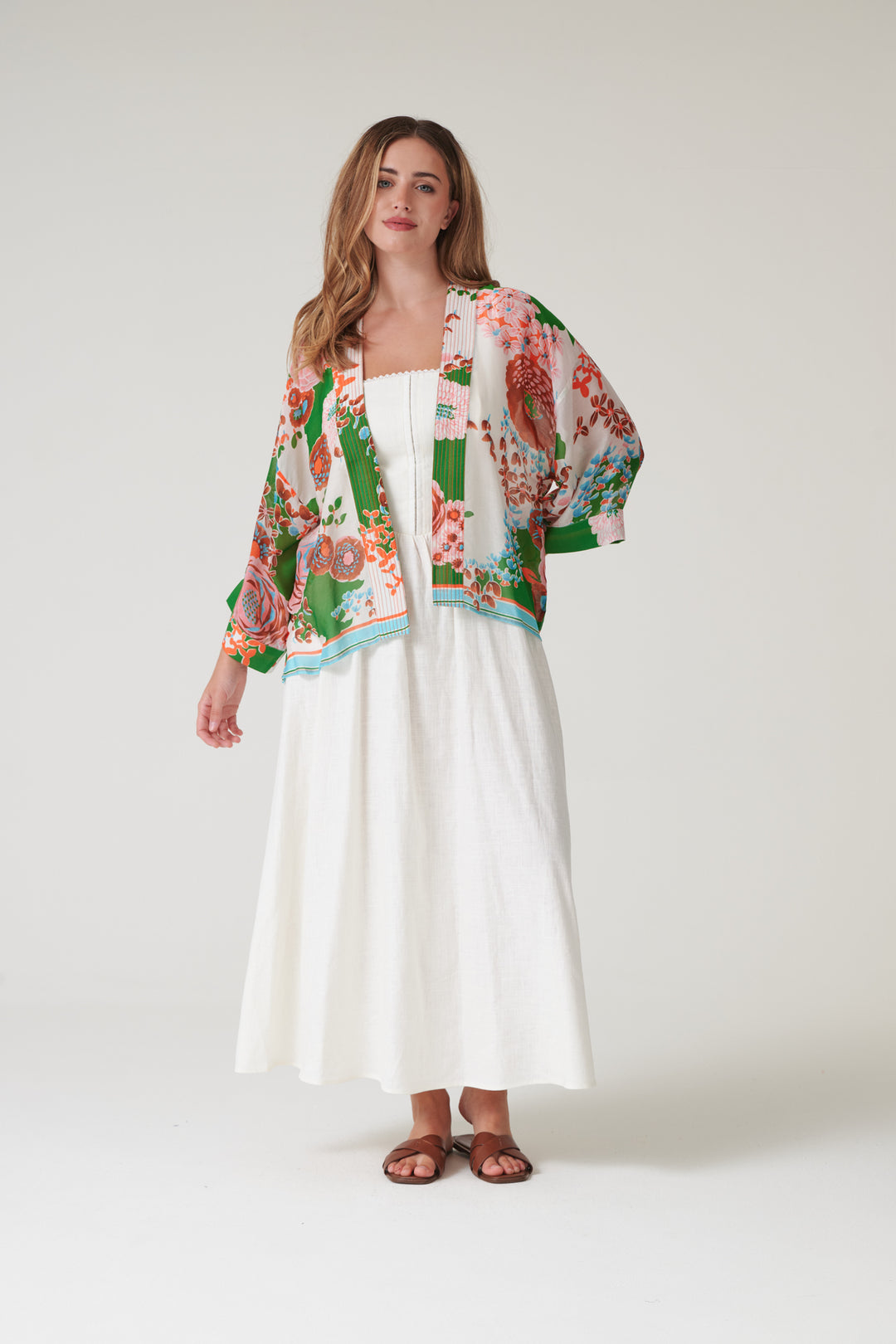 Kitsch Bouquet Green Kimono