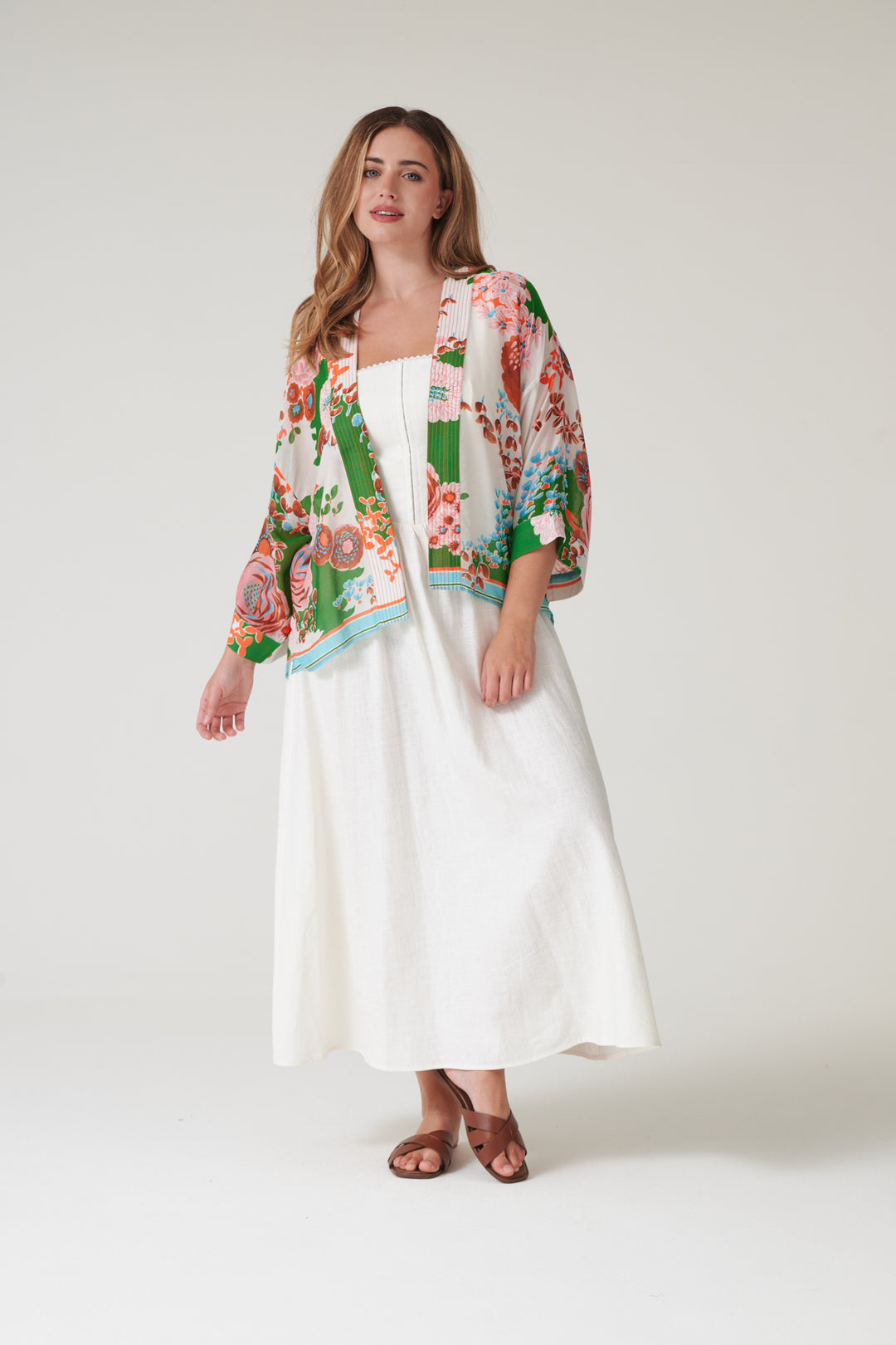 Kitsch Bouquet Green Kimono