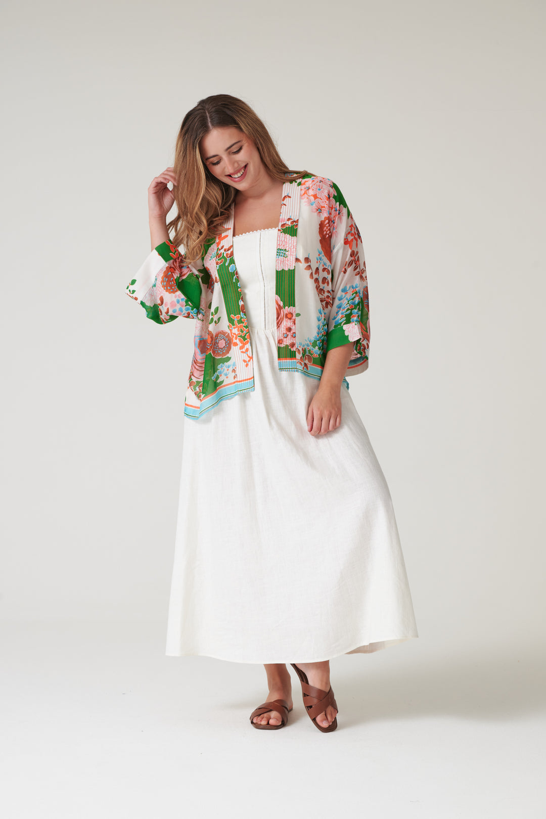 Kitsch Bouquet Green Kimono