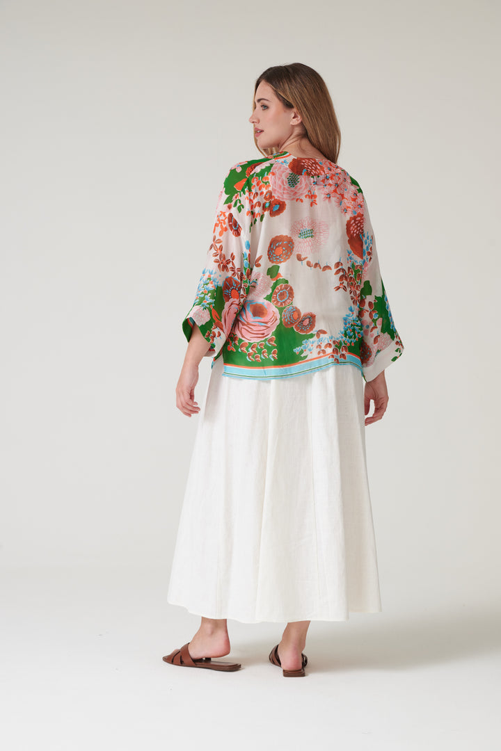 Kitsch Bouquet Green Kimono