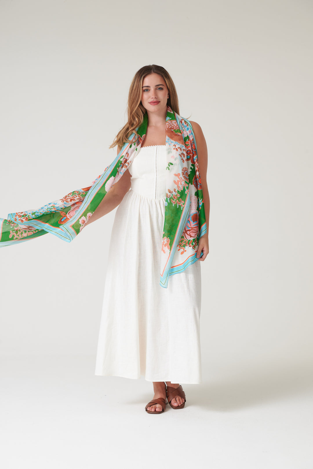 Kitsch Bouquet Green Scarf