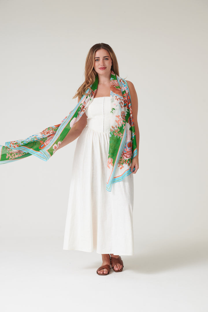 Kitsch Bouquet Green Scarf