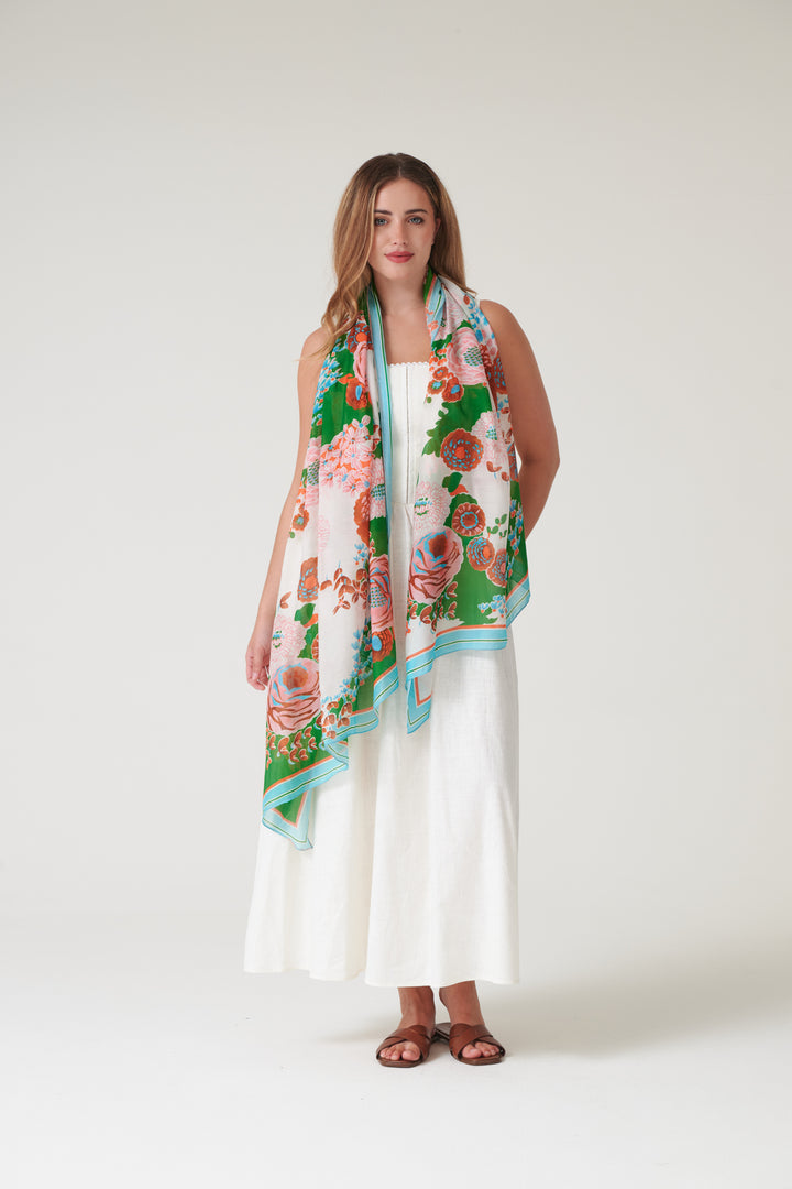 Kitsch Bouquet Green Scarf