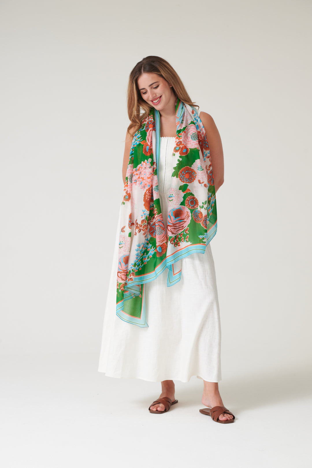 Kitsch Bouquet Green Scarf