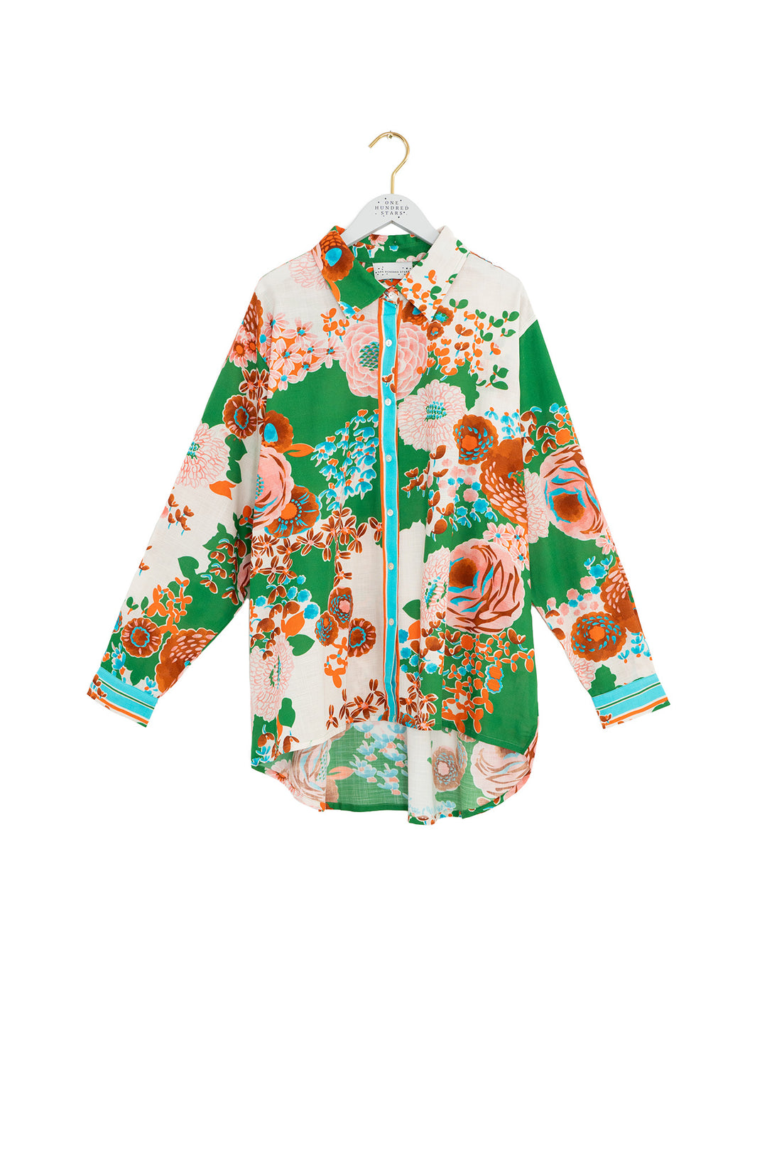 Kitsch Bouquet Green Oversized Shirt