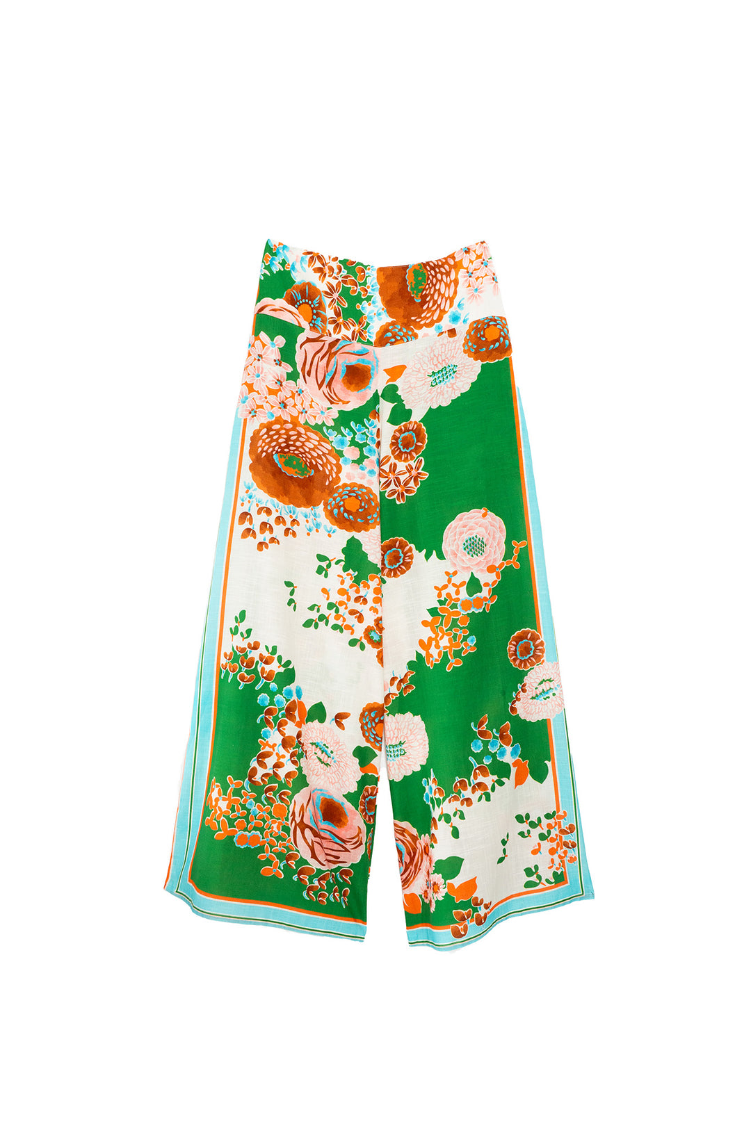 Kitsch Bouquet Green Palazzo Pants
