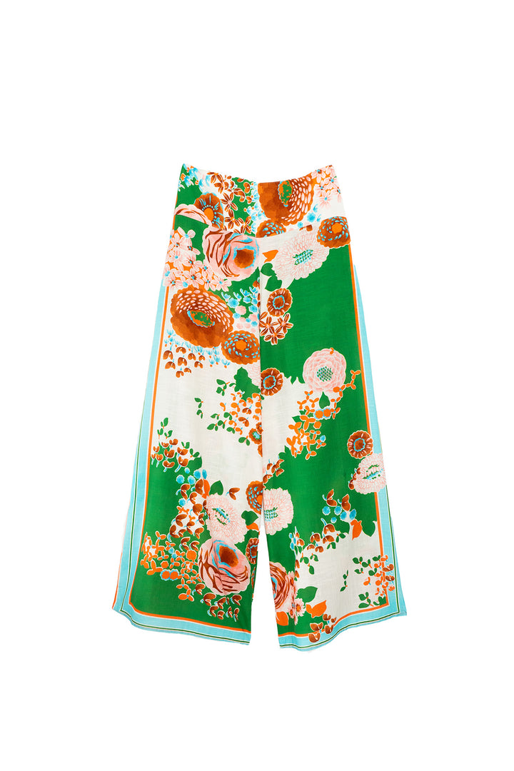Kitsch Bouquet Green Palazzo Pants