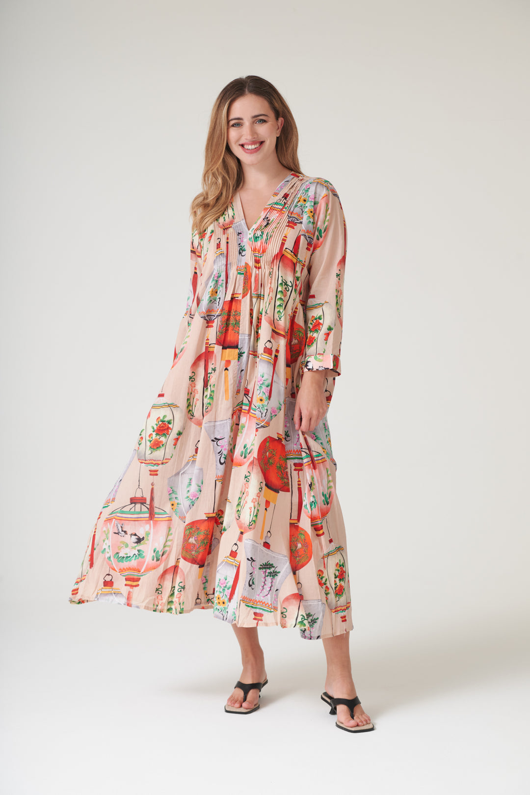 Lanterns Red Pinch Pleat Dress