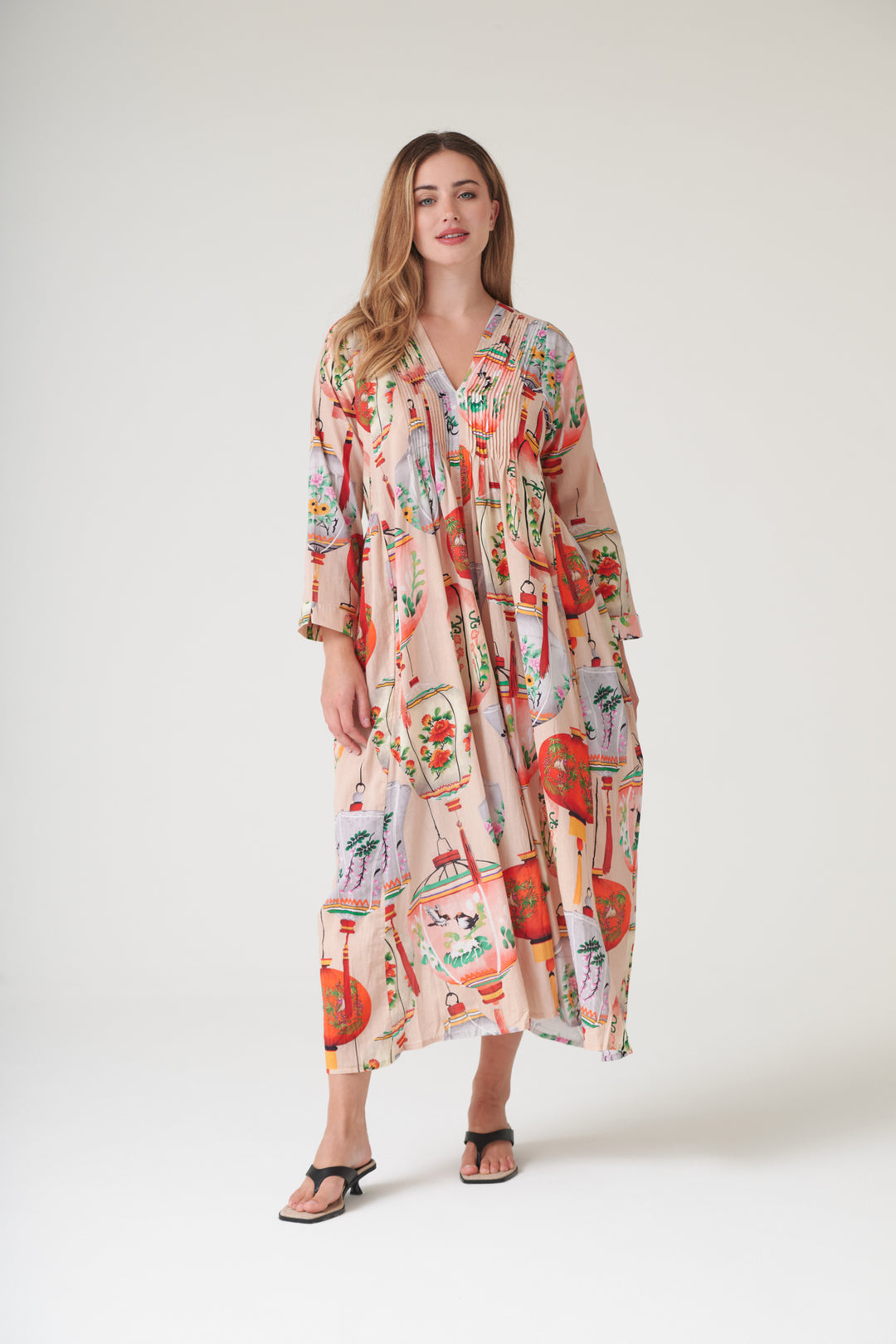 Lanterns Red Pinch Pleat Dress
