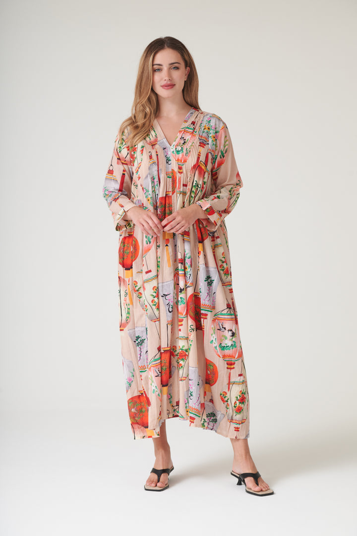 Lanterns Red Pinch Pleat Dress