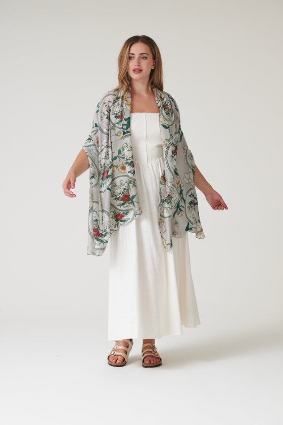 Magnolia Plates Putty Scarf