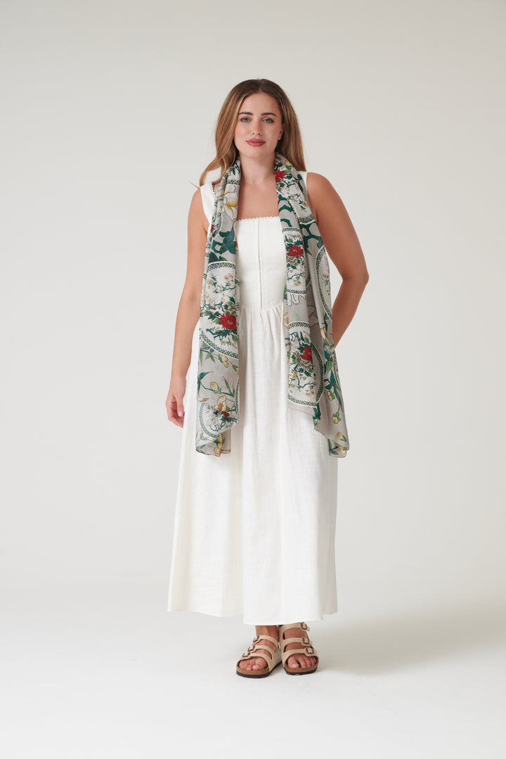 Magnolia Plates Putty Scarf