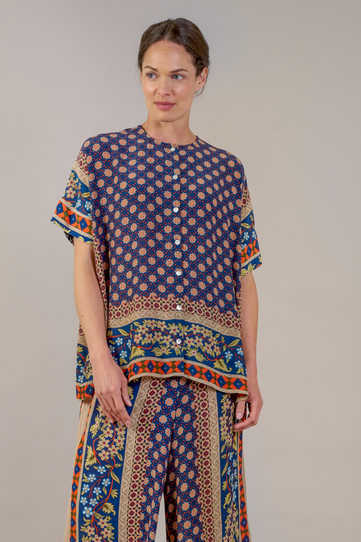Moorish Blue Tea Blouse