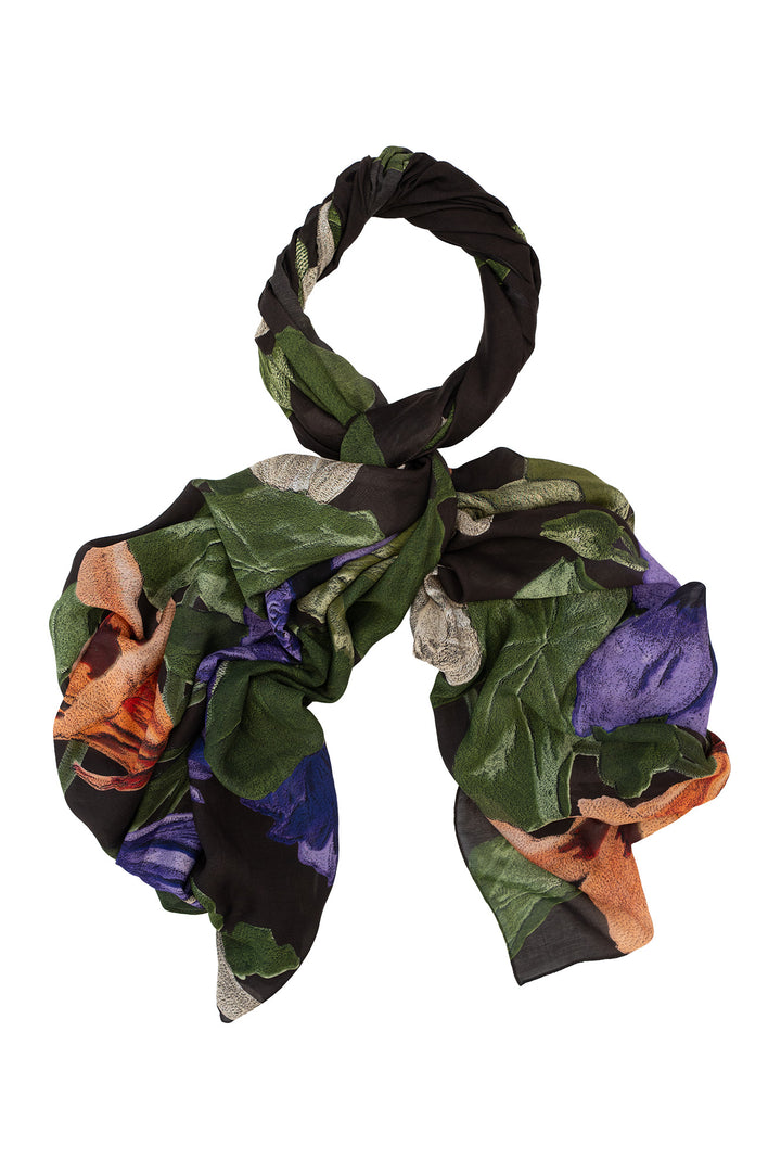 One Hundred Stars Nasturtium Black Scarf