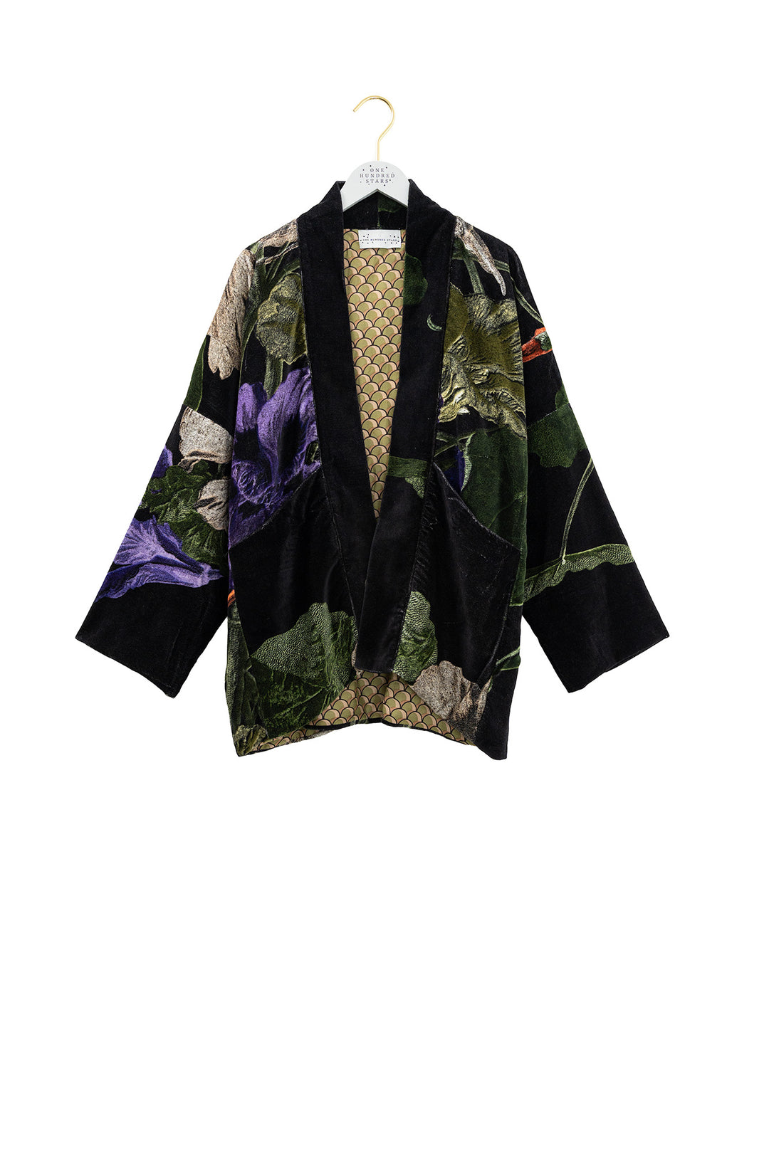 One Hundred Stars Nasturtium Black Velvet Pocket Jacket