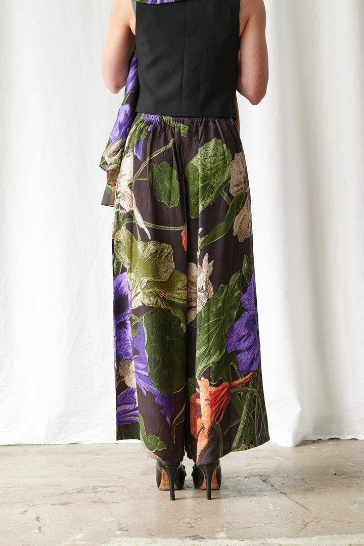 One Hundred Stars Nasturtium Black Palazzo Pants