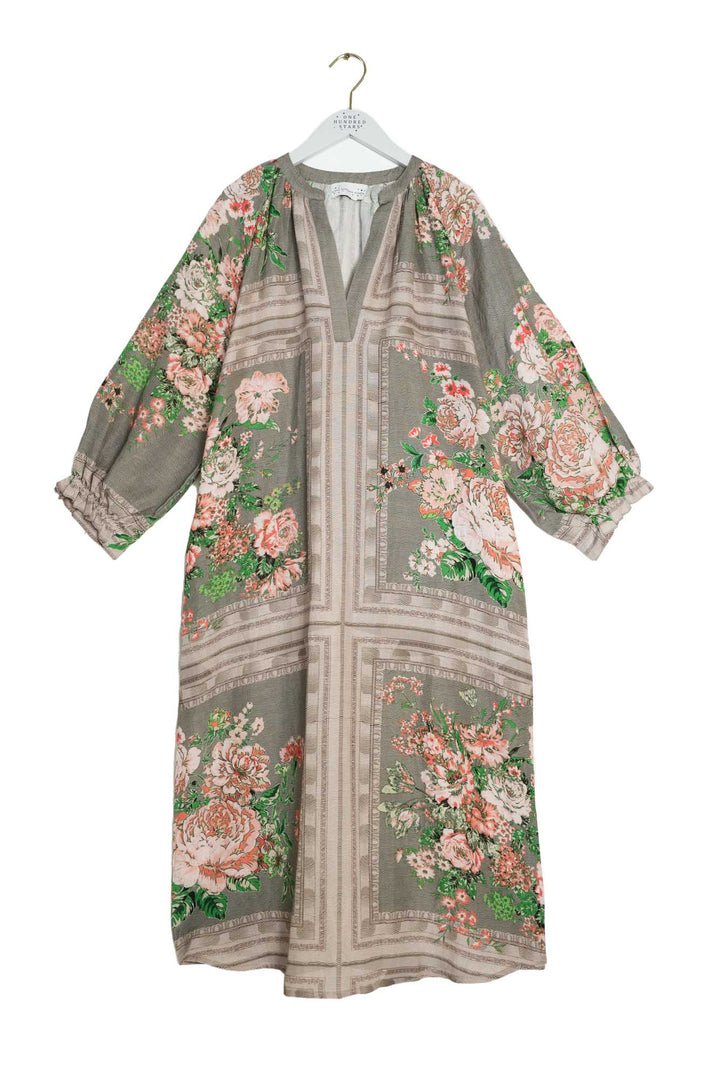 Robe raglan beige rose fluo