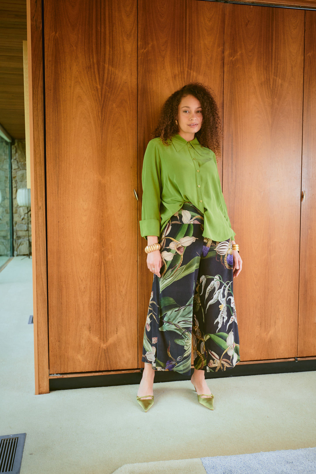Orchid Black Crepe Palazzo Pants