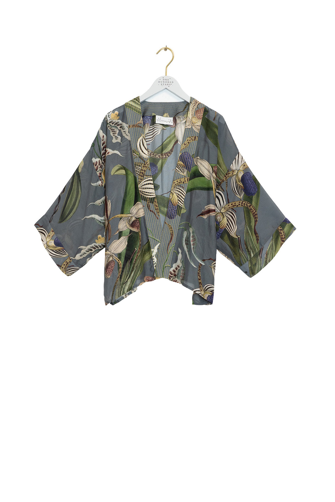 One Hundred Stars Orchid Grey Kimono