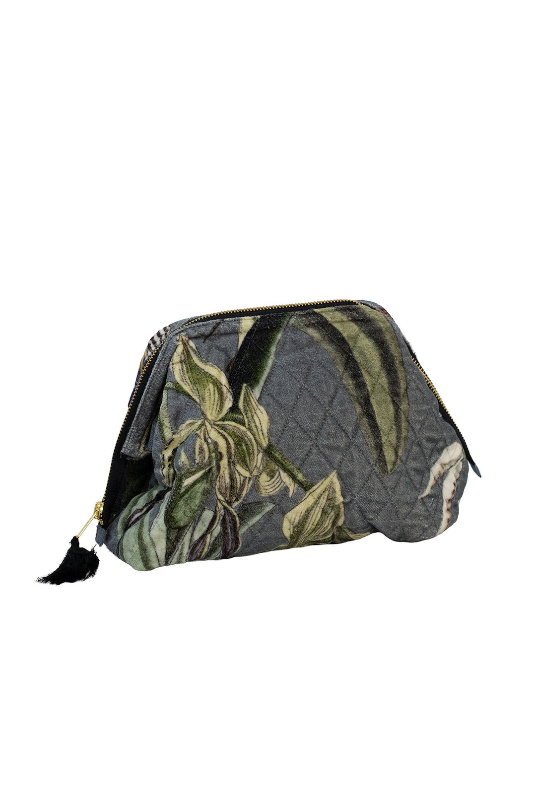 One Hundred Stars Orchid Grey Velvet Pouch