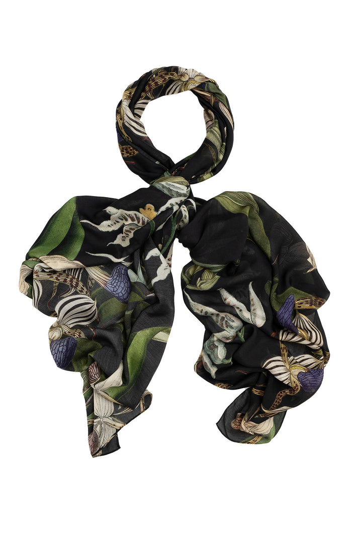Bufanda negra orquídea