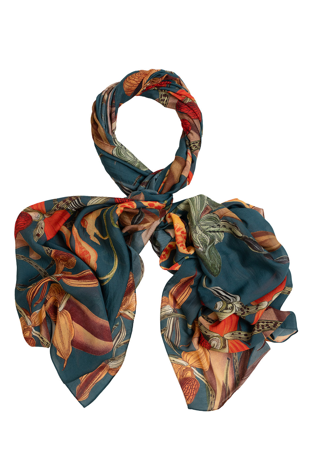 One Hundred Stars Orchid Teal Scarf