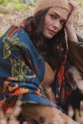 Orchid Teal Wool Scarf