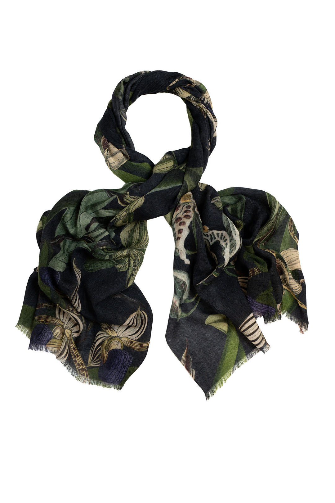 Orchid Black Wool Scarf