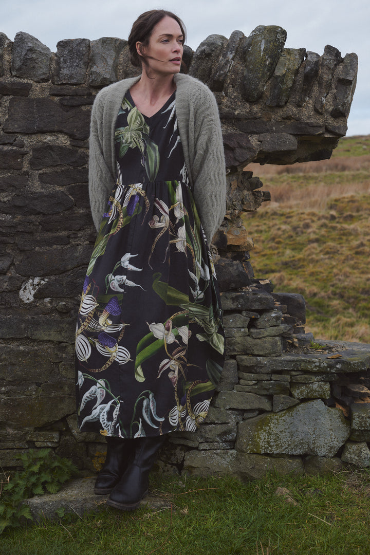 One Hundred Stars Orchid Black Tulip Dress