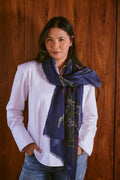 Parsley Seed Navy Wool Scarf