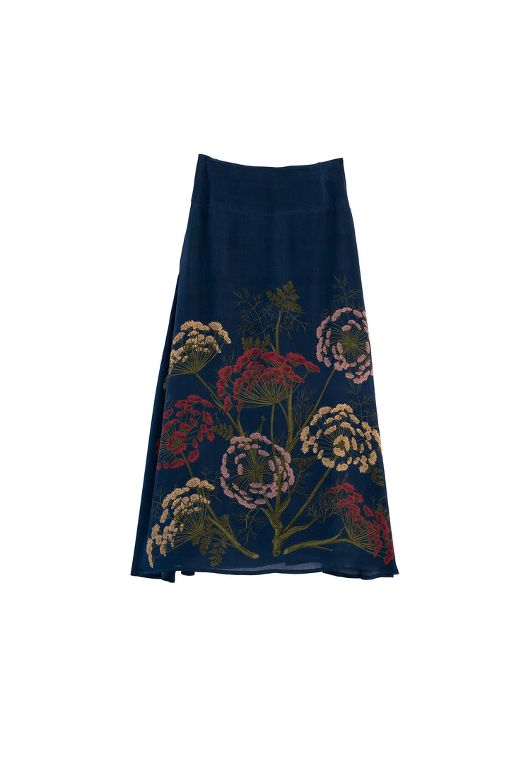 Parsley Seed Navy A-line Maxi Skirt