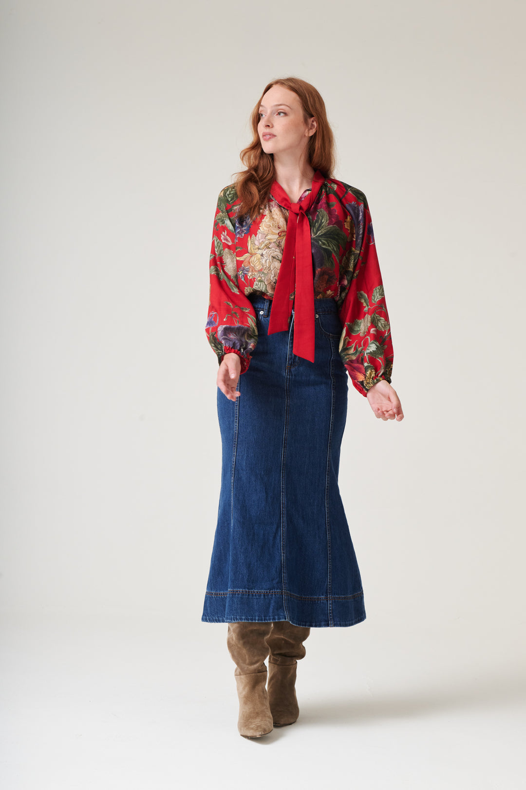 Primula Berry Pussybow Blouse