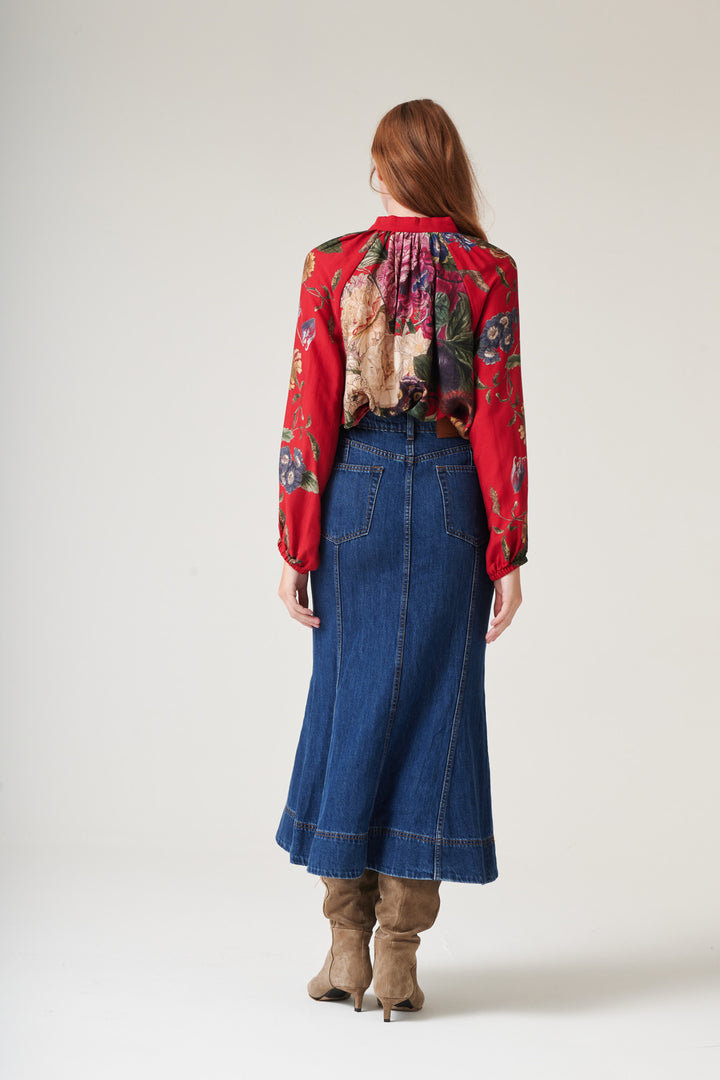Primula Berry Pussybow Blouse