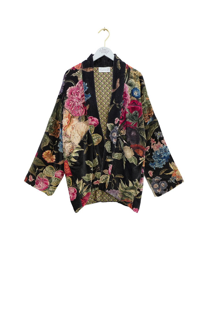 One Hundred Stars Primula Black Velvet Pocket Jacket