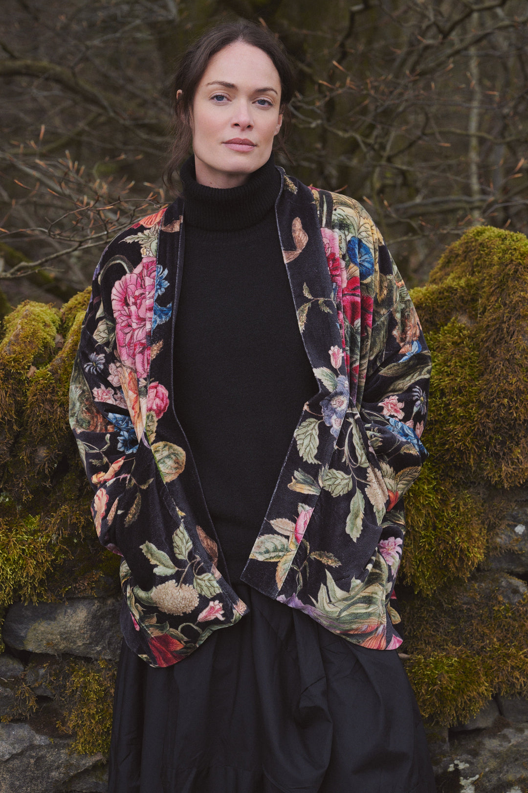 One Hundred Stars Primula Black Velvet Pocket Jacket