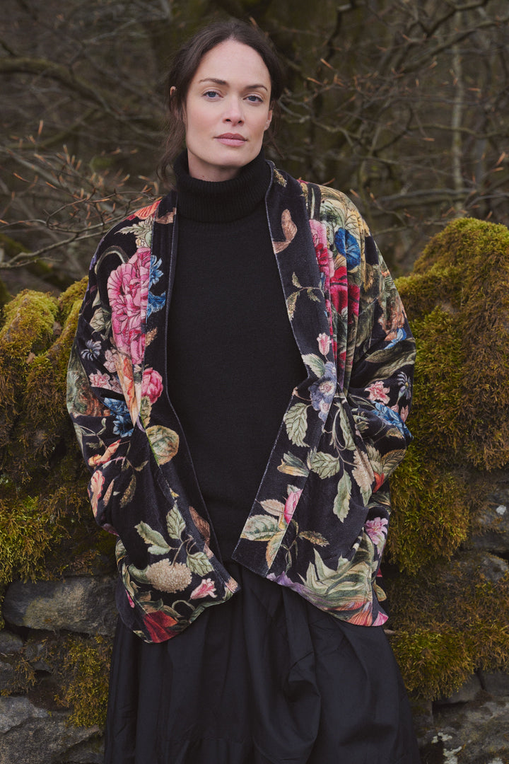 One Hundred Stars Primula Black Velvet Pocket Jacket