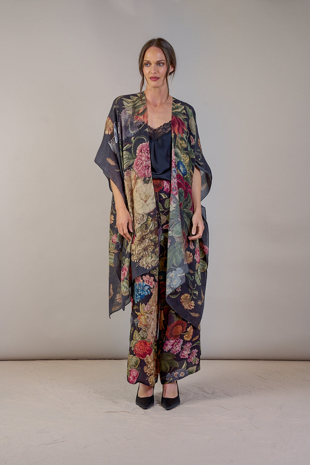 Plaid en laine noire Primula