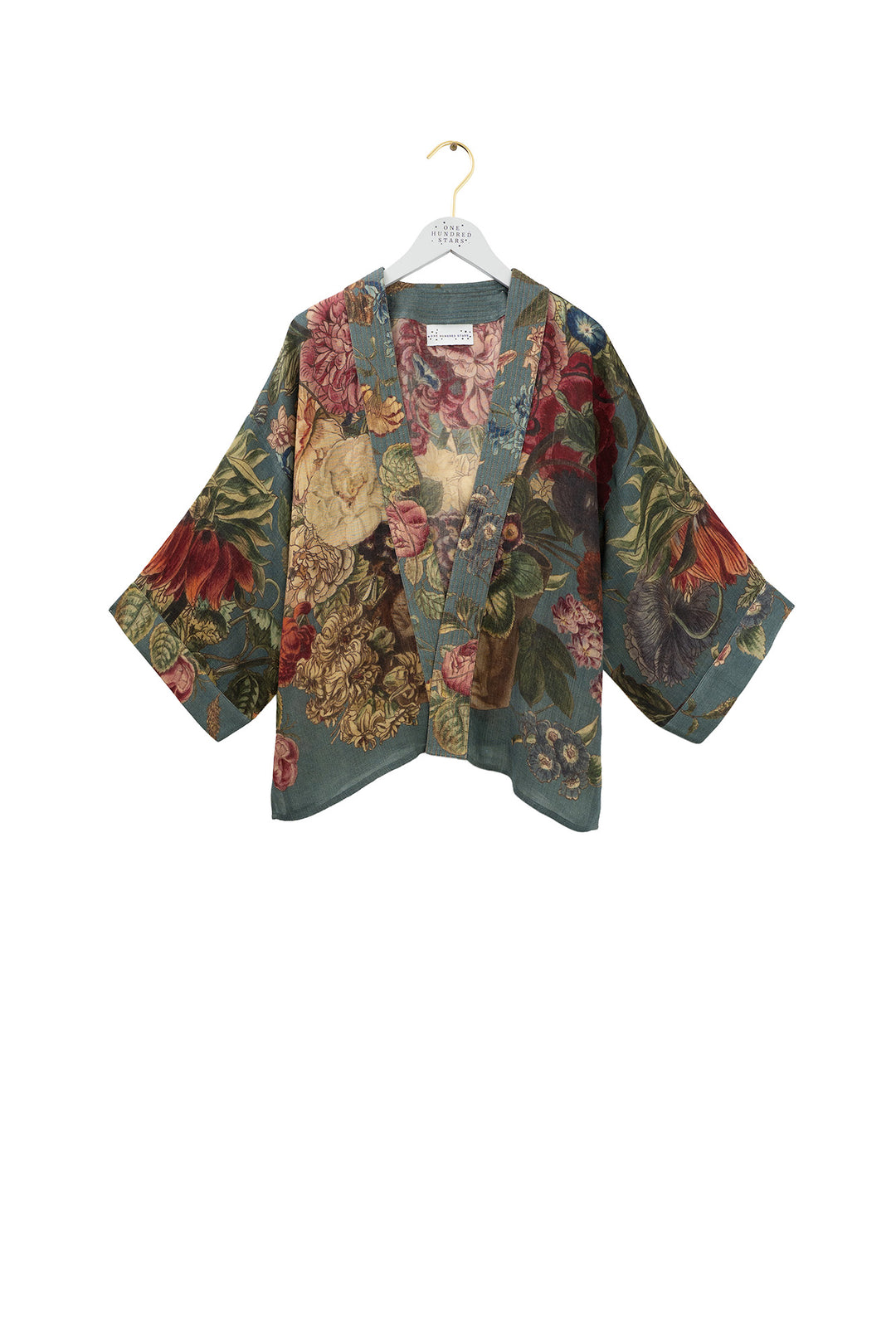 Primula Blue Wool Kimono
