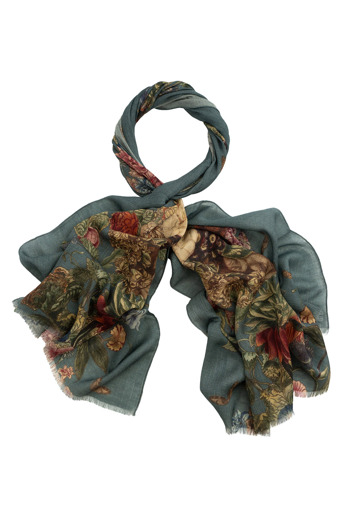 Primula Blue Wool Scarf