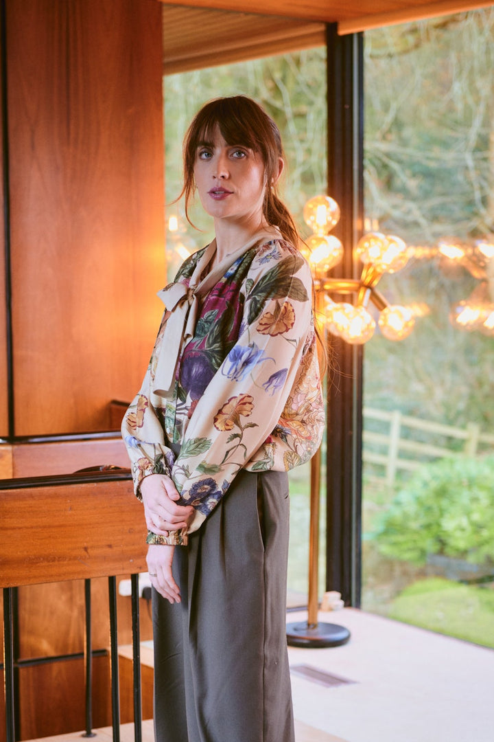 Primula Stone Pussybow Blouse