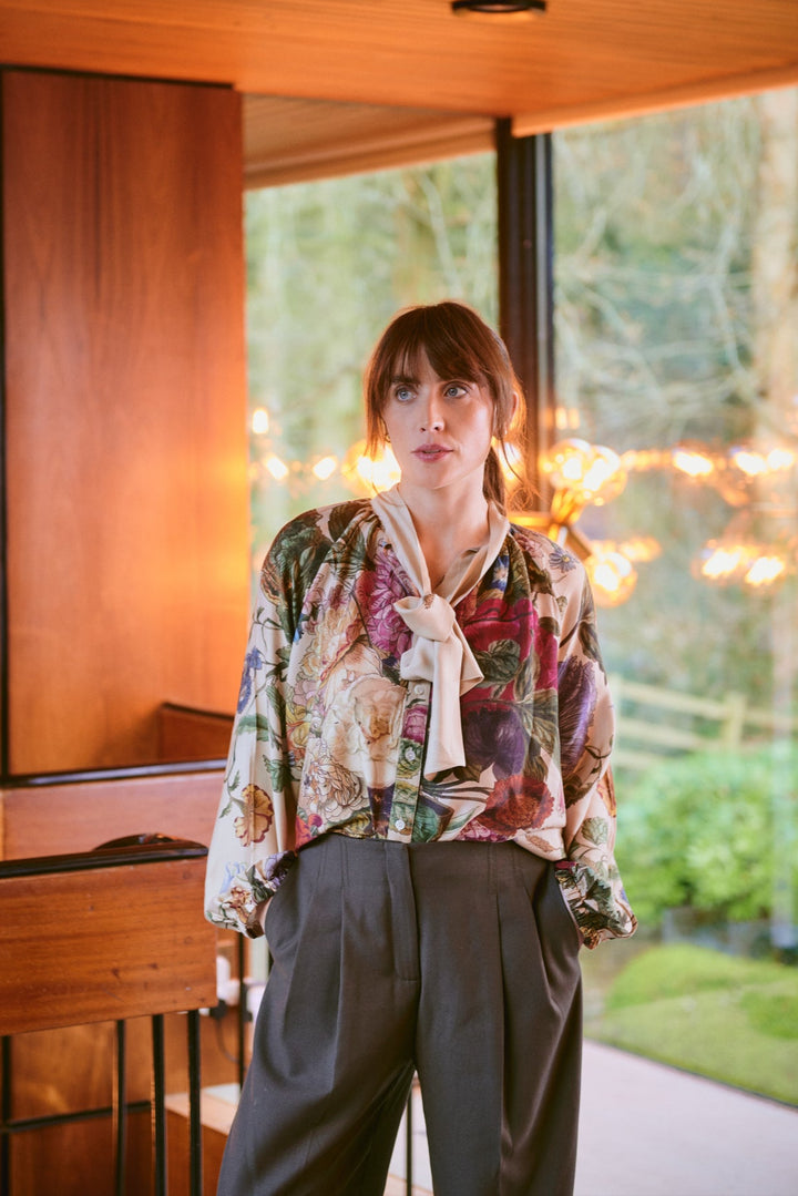 Primula Stone Pussybow Blouse